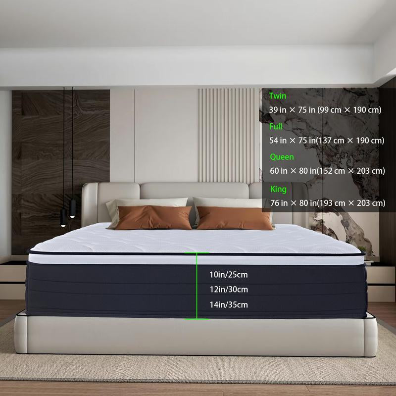 Hybrid Full Mattress,Memory Foam Hybrid 10 Inch Full Size Springs Mattresses,Fits All Bed Frames Full Size Mattress,Medium Firm Feel Mattress,Certipur-Us. Breathable Hybrid Memory Foam Mattress